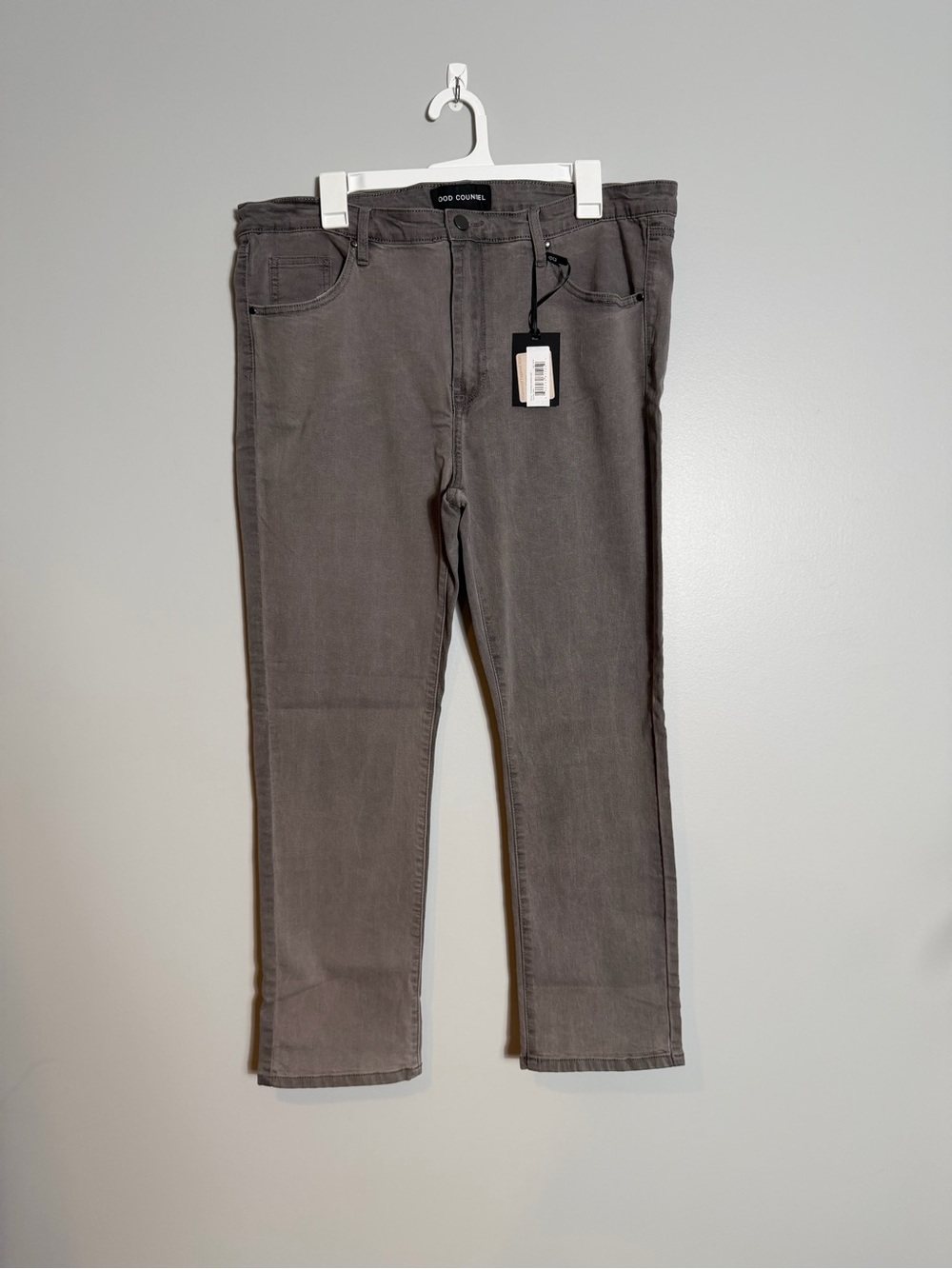 Mens Size 38 x 34 Good Counsel Grey stretch Jeans